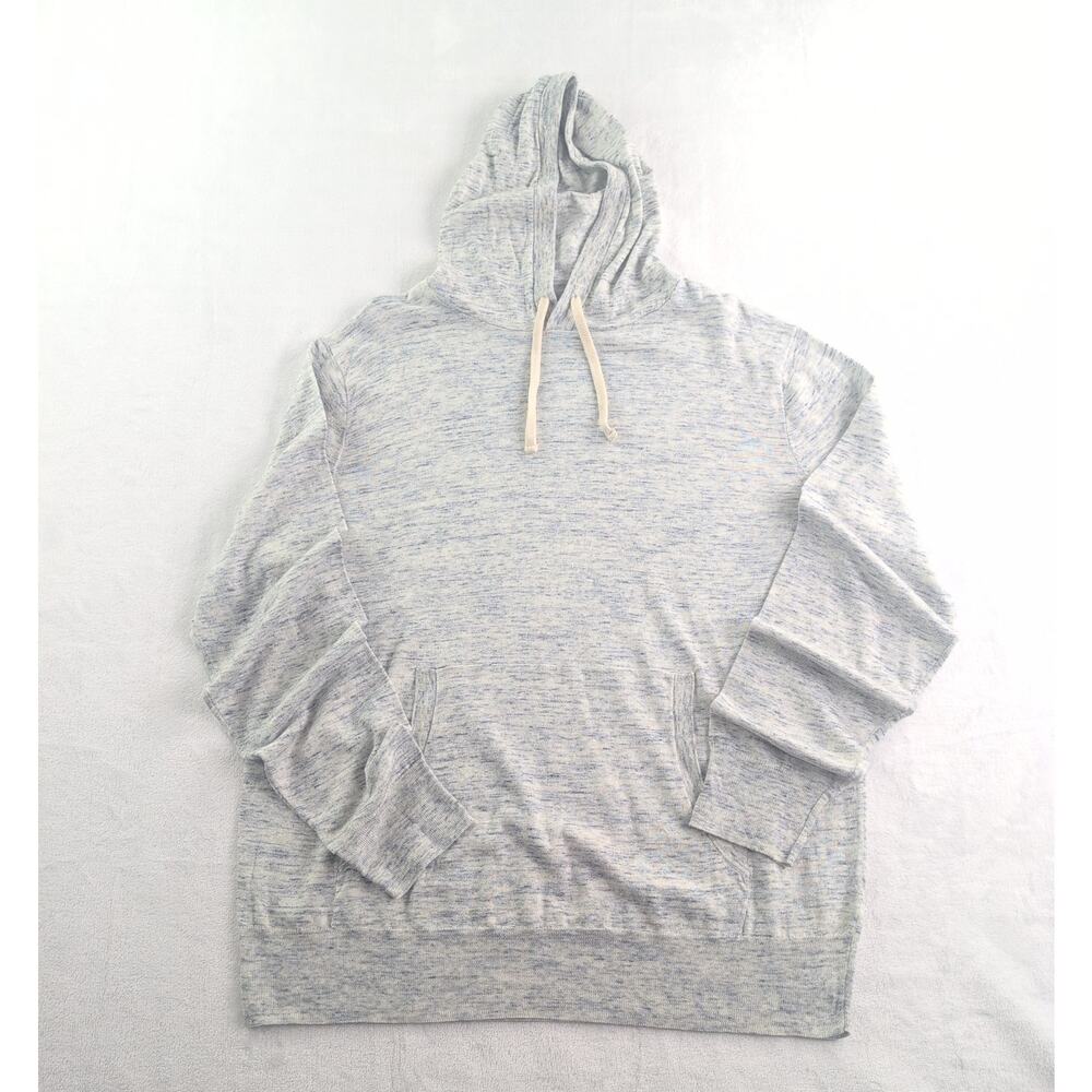 J. Crew NWT Linen Blend Lightweight Hoodie Women's XL Flecked Gray